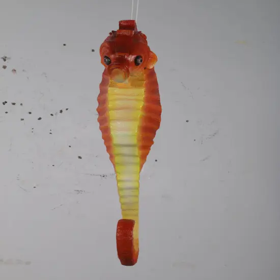 Medium Orange Seahorse Statue {6}