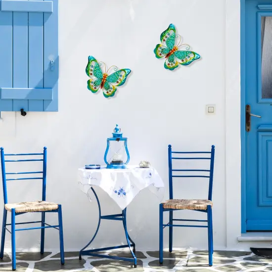 Northlight Green Metal Butterfly Outdoor Garden Wall Hanging - 12" {3}