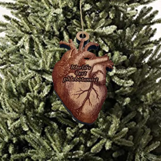 Worlds Best phlebotomist HEART - Cedar Ornament {1}