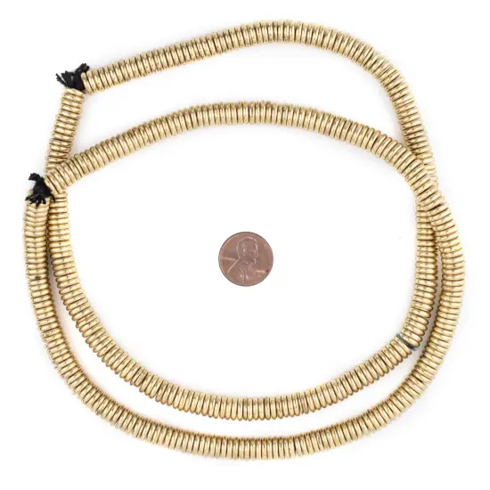 The Bead Chest Brass Donut Beads 8mm, Full Strand of Quality Metal Spacers for DIY Jewelry Design {2}