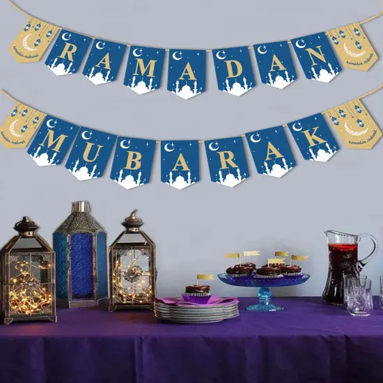 Banner Ramadan Decorations for Home 2023 Ramadan Banner Ramadan Mubarak Kareem Decorations {5}