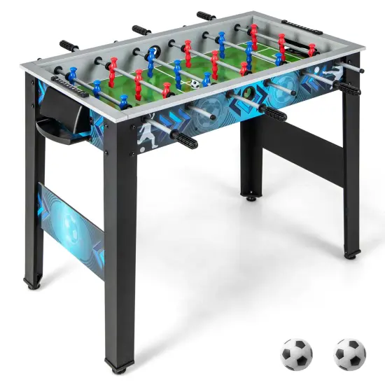 Costway Foosball Table Game Set with 2 Footballs, Smooth Handle, 18 Realistic Players {1}