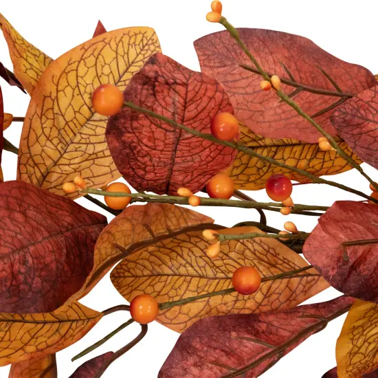 Northlight 5' x 8" Berries with Orange and Red Leaves Artificial Fall Harvest Garland, Unlit {7}