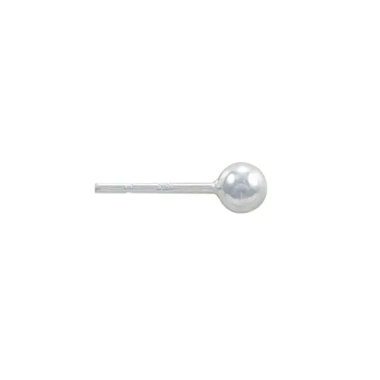 JewelrySupply Sterling Silver 4mm Ball Post Earrings (1 Pair of Sterling Silver Earrings) {3}
