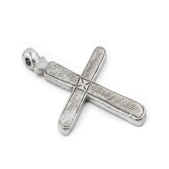 The Bead Chest Addis Ethiopian Silver Cross Pendant (80x50mm) {3}
