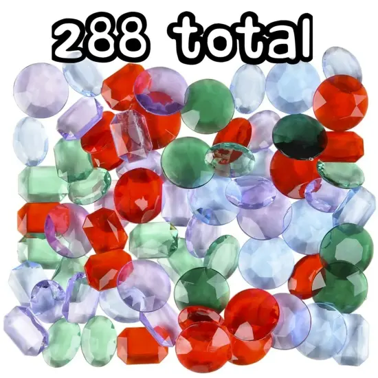 288 Large - Pirate Treasure Gems Jewelry Diamond Rhinestone Jewels Party Craft {2}