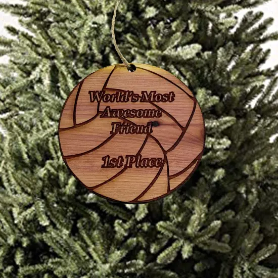 Volleyball 1st Place Worlds most awesome Friend - Cedar Ornament {2}