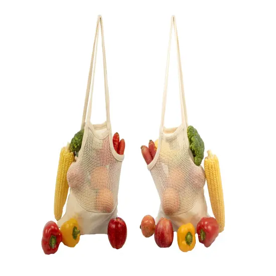 Mesh & Fabric Tote Bag {4}