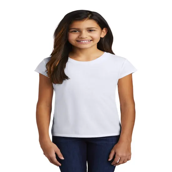 District&reg; Girls Perfect Tri Short Sleeve Crew Neck Tee White {1}
