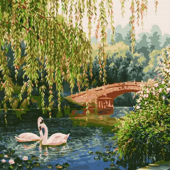 Painting by Numbers kit Swans on the lake KHO4359 {2}