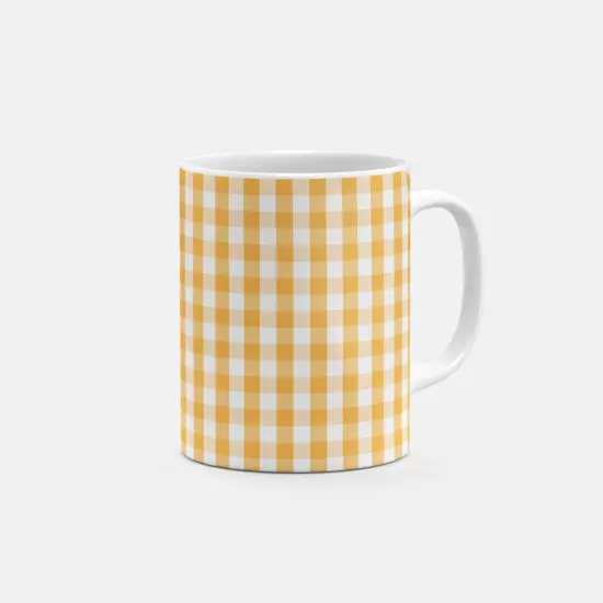 Yellow Gingham Mug {1}