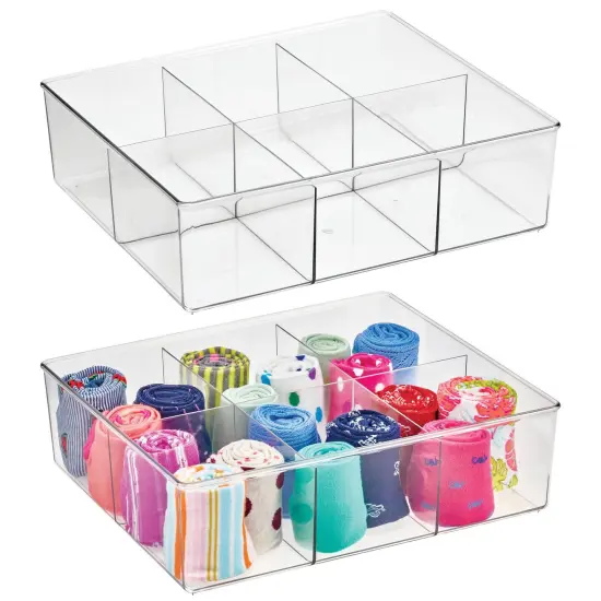 mDesign Plastic Divided Closet, Drawer Storage Bin, Multiple Sections {1}