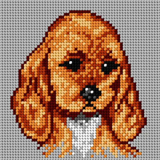 Gobelin canvas for halfstitch without yarn SmallSpaniel 1469D {1}
