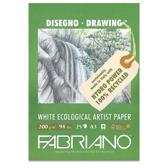 Fabriano Ecological Artist Drawing Pad - 11.7" x 16.5", 25 Sheets {1}