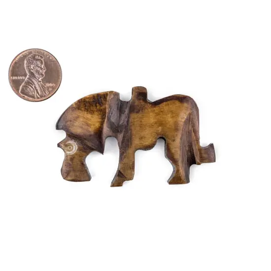 The Bead Chest African Lion Batik Bone Pendant 80mm Kenya Brown Large Hole Handmade {2}
