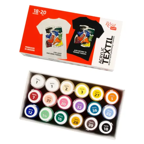 STYLE Textile Acrylic Paint Set 18 colors (20ml) by Rosa Talent {4}