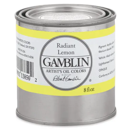 Gamblin Artist's Oil Color - Radiant Lemon, 8 oz Can {1}