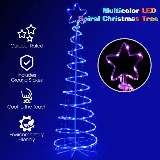 16 Modes Spiral Lighted Christmas Tree Outdoor Yard Decorations {3}