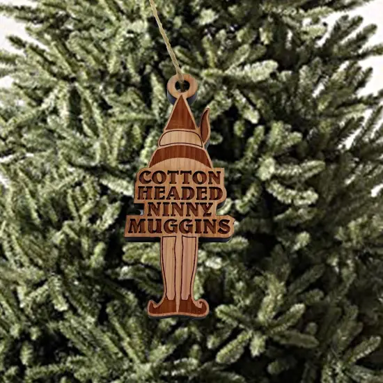 Cotton Headed Ninny Muggins - Cedar Ornament {3}