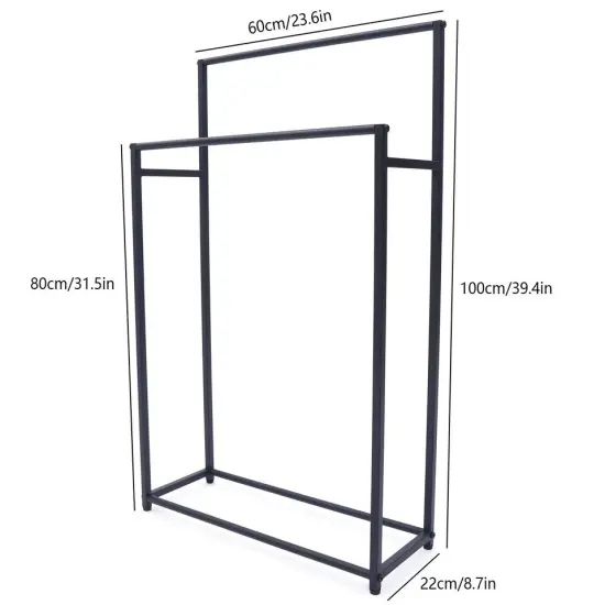 Floor Standing Towel Rack for Bathroom Indoor Outdoor, 23.6 x 8.7 x 39.4 Inch {2}