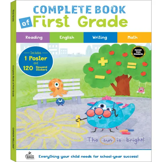 Carson Dellosa Complete Book of First Grade Workbook, Spelling, Parts of Speech, Math, Reading Comprehension, and Writing Practice, Classroom or Homeschool Curriculum {1}