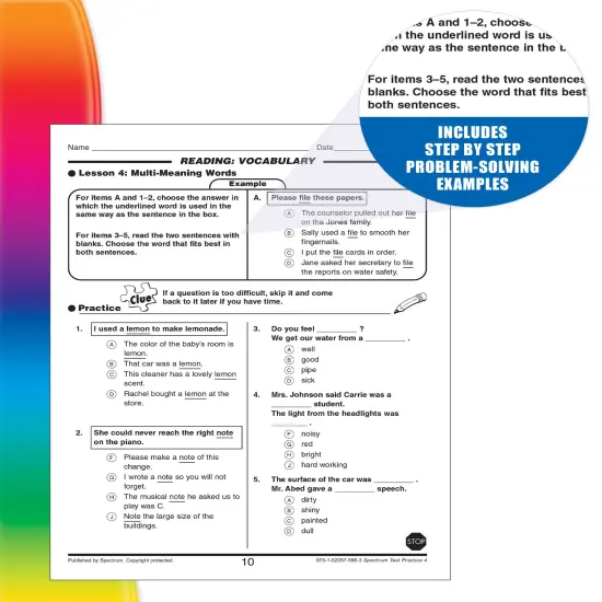 Spectrum Test Practice 4th Grade Workbooks, Math, Language Arts, Reading Comprehension, Grammar, Spelling, Vocabulary, and Writing Practice, Classroom or Homeschool Curriculum {4}