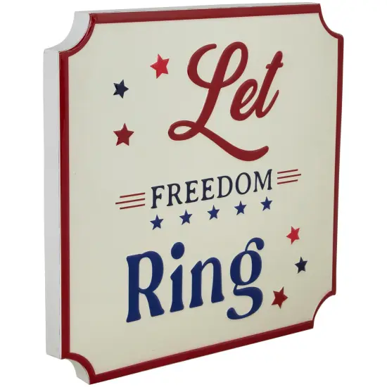 Northlight Let Freedom Ring Americana Metal Wall Sign - 11.75" Red {5}