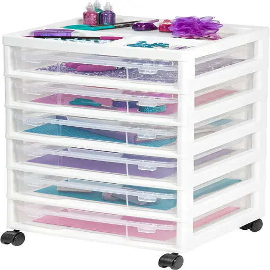 IRIS USA Plastic Scrapbook Storage Cart {7}