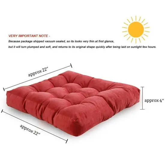 Rose Red-Floor Pillow Meditation Pillow Solid Thick Tufted Seat Cushion {3}