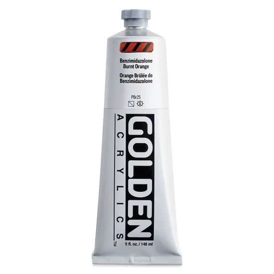 Golden Heavy Body Acrylic Paint - Benzimidazolone Burnt Orange, 148 ml Tube {1}