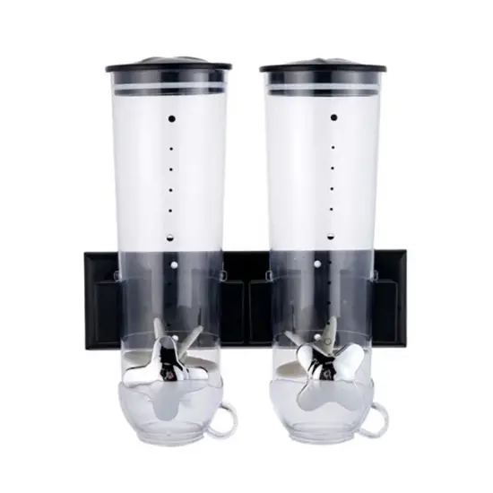 Kitcheniva Wall Mounted Cereal Rice Grain Dry Food Dispenser Container Storage Black {2}