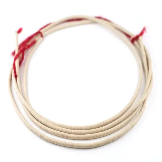 The Bead Chest African Vinyl Beads, Ghana Vulcanite Crafts Supplies for DIY Jewelry Making, Necklaces, Bracelets (4mm, Cream) {3}