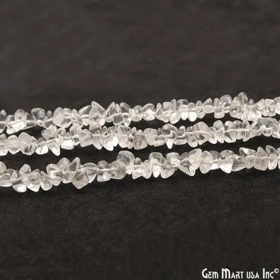 Crystal Chip Beads, 34 Inch, Natural Chip Strands, Drilled Strung Nugget Beads, 7-10mm, Polished, GemMartUSA (CHCY-70004) {5}