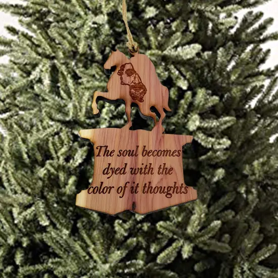 The Soul becomes Dyed Marcus Aurelius CEDAR Ornament {1}