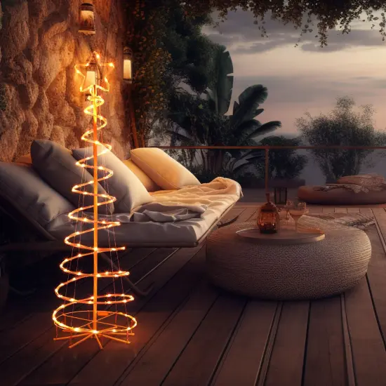 16 Modes Spiral Lighted Christmas Tree Outdoor Yard Decorations {5}