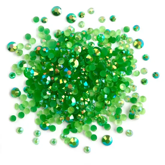 Buttons Galore Jewelz Rhinestones Craft Embellishments Assorted Colors Approx. 1600 Pieces Emerald ab {1}