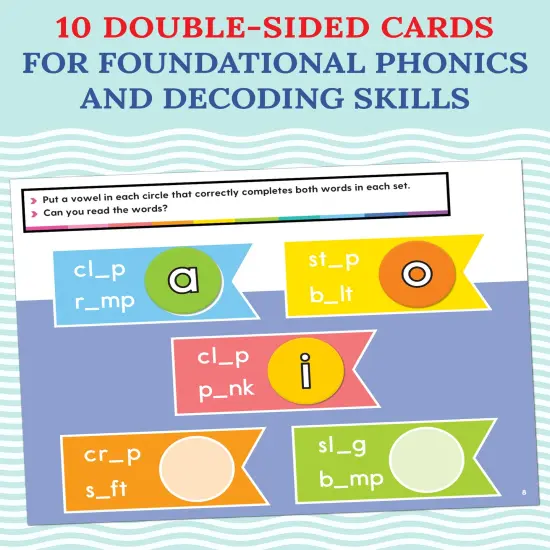 Carson Dellosa 20-Piece Vowels Edu-Clings Set, Language Arts Dry Erase Mats and Silicone Phonics Manipulatives, Grammar and Spelling Games and Practice for Kids {2}