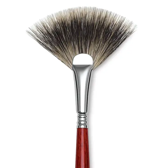 Escoda Badger Hair Brush - Fan, Long Handle, Size 6 {1}