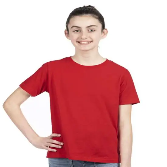 Next Level&reg; Youth Cotton Crewneck Short Sleeve T-Shirt Red {1}