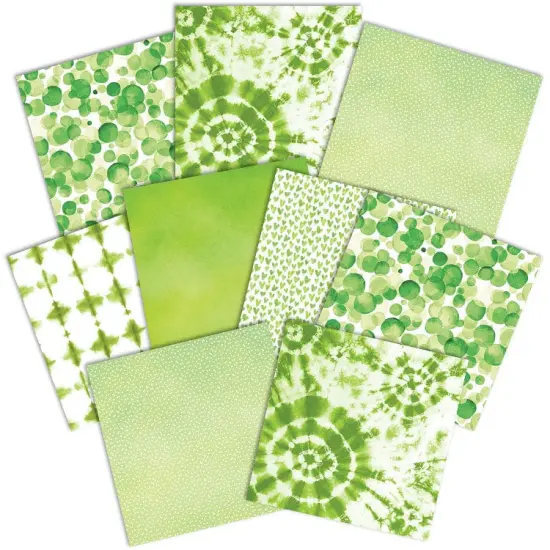 Green Colorways Pattern 12 x 12 Scrapbook Paper Set {2}