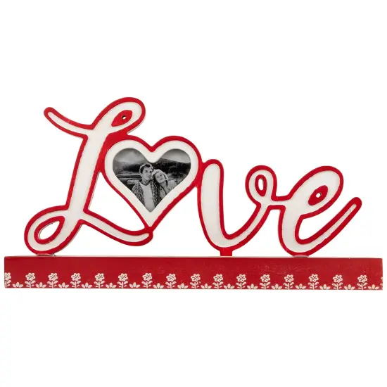 Northlight Heart and Floral "Love" Valentine's Day Photo Frame - 12" Red {1}