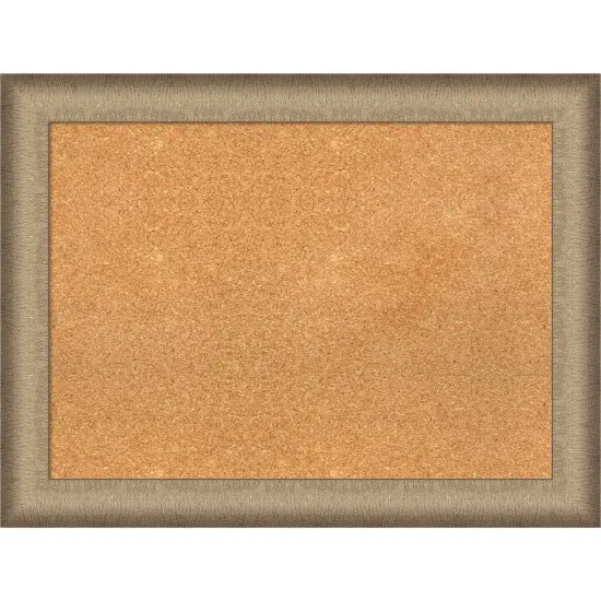 Elegant Brushed Bronze Framed Corkboard, Natural Cork {1}