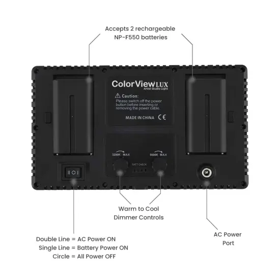 Acurit Colorview Lux Artist Studio Light - Adjustable Photography Lighting Kit 3 Color Temps, 4 Metal Barn Doors, 4160 Lumens LED - Remote Control, AC Power Supply, 6'6" Light Stand Included {6}