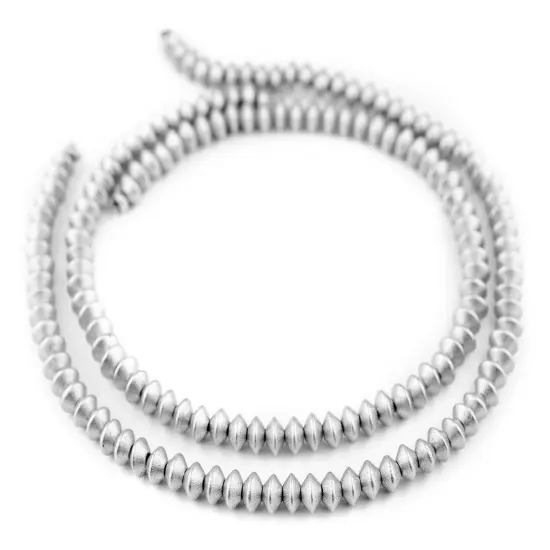 The Bead Chest Silver Bicone Natural Wood Beads (5x8mm): Organic Eco-Friendly Wooden Bead Strand for DIY Jewelry, Crafts, Necklace and Bracelet Making {3}