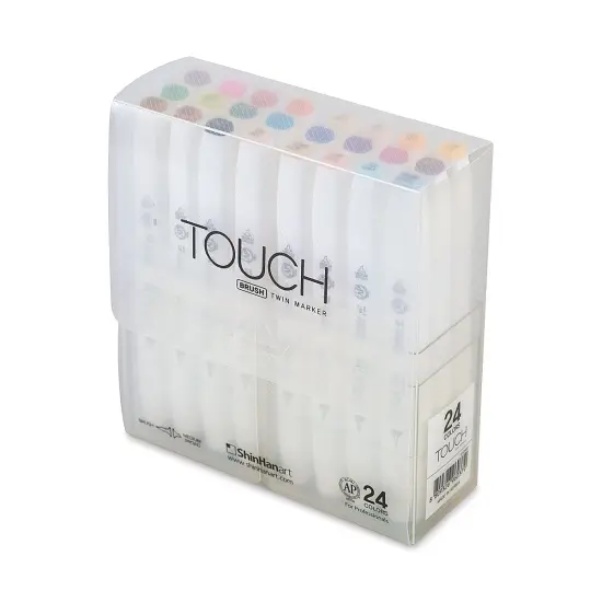 Shinhan Touch Twin Brush Markers - Assorted, Set of 24 {1}