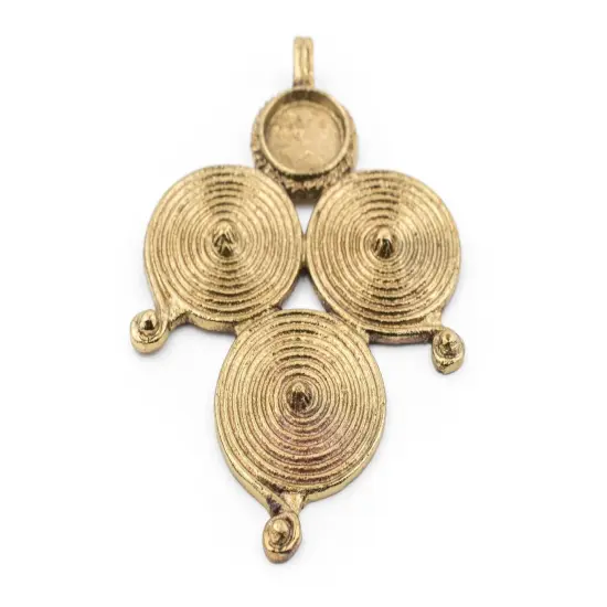 TheBeadChest Brass Berber Spiral Pendant (90x60mm) {3}