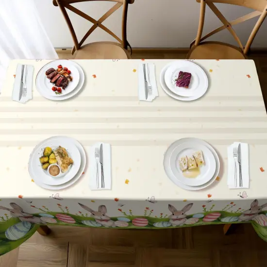 Easter Tablecloth Decorations for Party, 3 Pack Disposable Plastic Easter Table Cloth 54" x 108", Easter Bunny Table Cloths for Party Supplies,Easter Party Favors for Home Picnic Outdoor Dinner Dining {2}