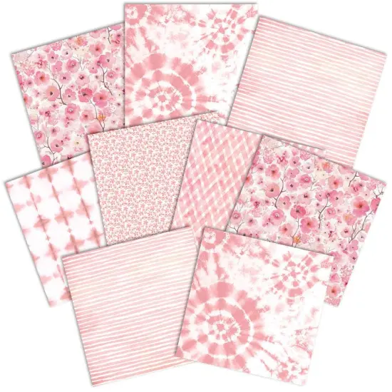 Pink Colorways Pattern 12 x 12 Scrapbook Paper Set {2}