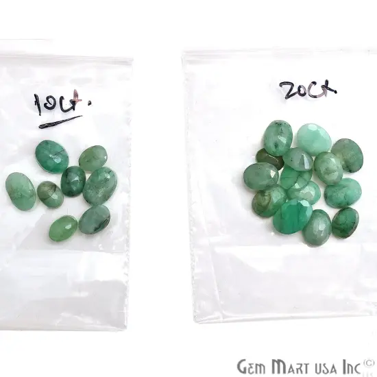 Emerald Oval Gemstone, 6x9mm, 1+ Carats, 100% Natural Faceted Loose Gems, May Birthstone, GemMartUSA (EM-60005) {6}
