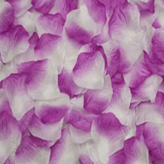 1000 Pcs Rose Petal Wedding Party Decorations Purple & white {2}